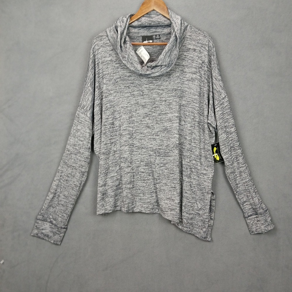 Cascade Sport Asymmetric Tunic Top Womens 2XL Gray‎ Crowl Neck Down Shoulder